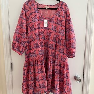 Three quarter sleeve tiered dress.